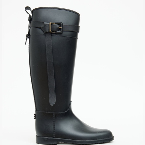 Burberry Black Belt Rubber Riding Boots - Women’s IT38 - Picture 2 of 10
